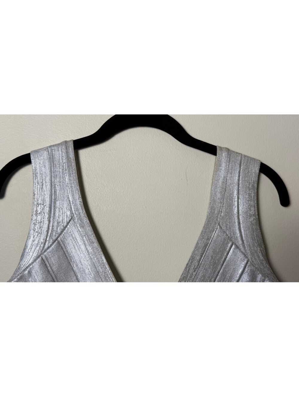HERVE LEGER BANDAGE BODYCON MINI BONDAGE METALLIC DRESS M - Picture 5 of 13
